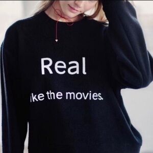 NWT REVOLVE Daydream Nation "Real Like The Movies" Fleece Black/White Size Small